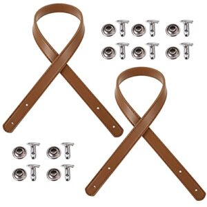 ULTNICE Crossbody Purse Strap 2 Set Leather Handbag Handles Cowhide Leather Purse Straps Replacement Belt with Rivets for DIY Purse Making Sewing Supplies Crossbody Tote