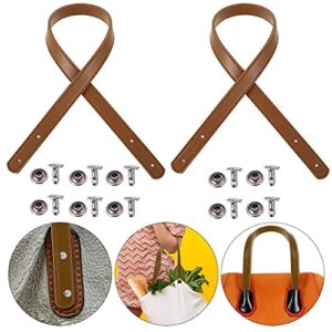 ULTNICE Crossbody Purse Strap 2 Set Leather Handbag Handles Cowhide Leather Purse Straps Replacement Belt with Rivets for DIY Purse Making Sewing Supplies Crossbody Tote