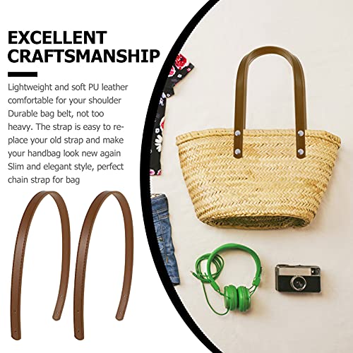 ULTNICE Crossbody Purse Strap 2 Set Leather Handbag Handles Cowhide Leather Purse Straps Replacement Belt with Rivets for DIY Purse Making Sewing Supplies Crossbody Tote