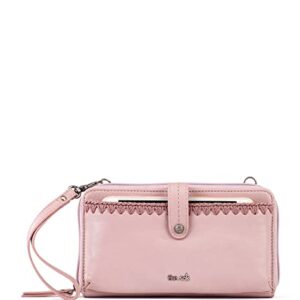 The Sak Iris Large Smartphone Crossbody Bag in Leather, Detachable Wristlet Strap, Rosewood