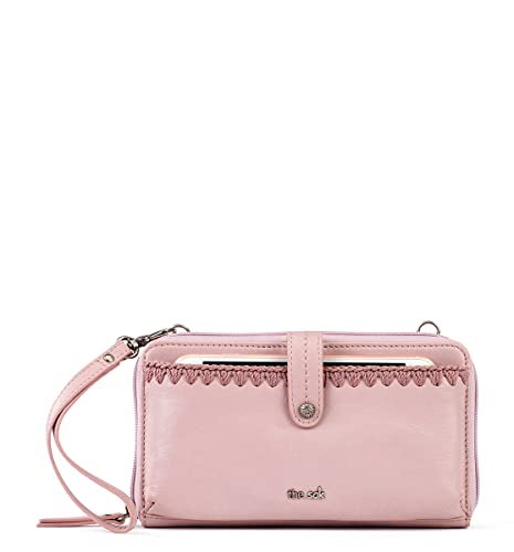 The Sak Iris Large Smartphone Crossbody Bag in Leather, Detachable Wristlet Strap, Rosewood