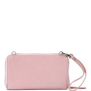 The Sak Iris Large Smartphone Crossbody Bag in Leather, Detachable Wristlet Strap, Rosewood