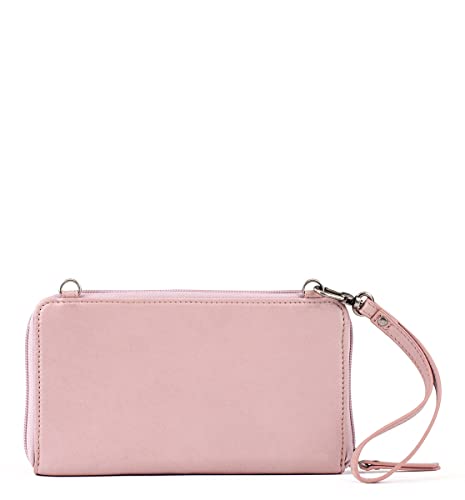 The Sak Iris Large Smartphone Crossbody Bag in Leather, Detachable Wristlet Strap, Rosewood