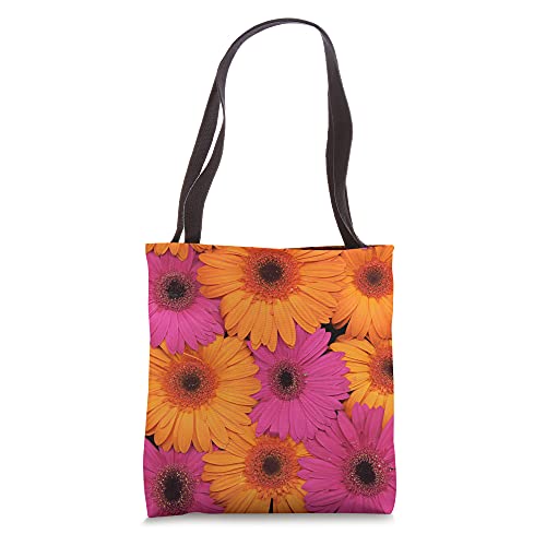 Pink and Orange Gerber Daisy Flower Floral Daisies Gerbera Tote Bag