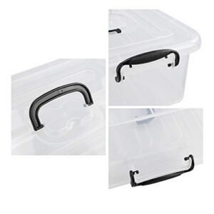 Idomy 8 L Plastic Storage Latch Box, Clear Containers with Lids, 2-Pack