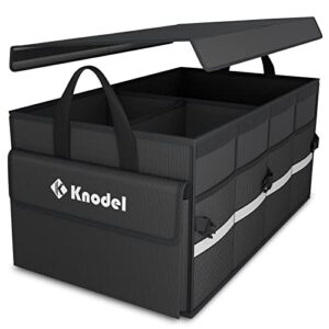 k knodel car trunk organizer with lid, collapsible car trunk storage organizer, car organizer and storage for suv, truck, sedan (black)