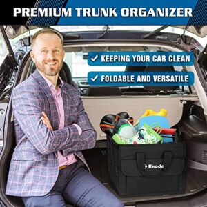 K KNODEL Car Trunk Organizer with Lid, Collapsible Car Trunk Storage Organizer, Car Organizer and Storage for SUV, Truck, Sedan (Black)