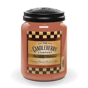 candleberry candles | honey pecan rum cake | strong fragrances for home | hand poured in the usa | highly scented & long lasting | large jar 26 oz