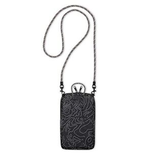 KAVU Essential Case Zip Crossbody Wallet with Rope Strap - Black Topo