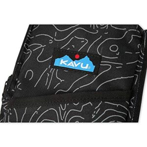 KAVU Essential Case Zip Crossbody Wallet with Rope Strap - Black Topo