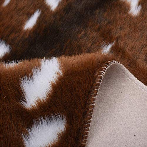 Faux Cowhide Rug Animal Print Area Rug Deer Hide Rug Sika Deer Carpet Cow Hides and Skins Rug for Home,Livingroom (3.6x3ft)