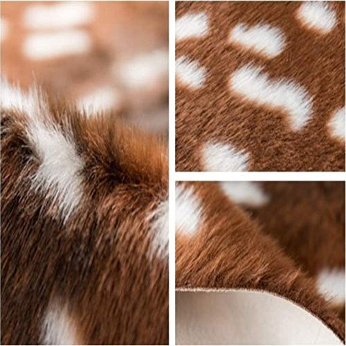 Faux Cowhide Rug Animal Print Area Rug Deer Hide Rug Sika Deer Carpet Cow Hides and Skins Rug for Home,Livingroom (3.6x3ft)