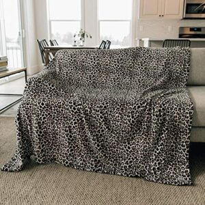 graced soft luxuries throw blanket fleece minky microfiber soft throw (leopard, xl throw | twin size 60″ x 80″)