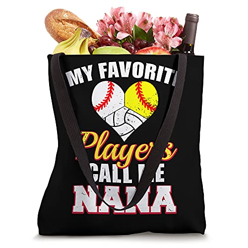 My Favorite Players Baseball Softball Volleyball Nana Tote Bag