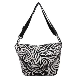amosfun zebra print tote bag single-shoulder bag umbrella purse phone storage shoulder bag for women girls