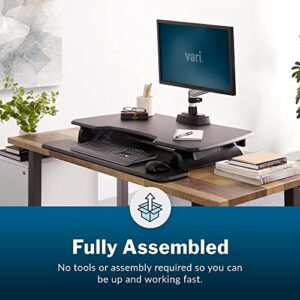 Vari - VariDesk Essential 36 - Two-Tier Standing Desk Converter for Monitor & Accessories - Height Adjustable Sit Stand Desk - Fully Assembled Monitor Riser for Home Office - 36" Wide, Black