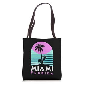 miami florida souvenir vintage 80s vaporwave south beach tote bag