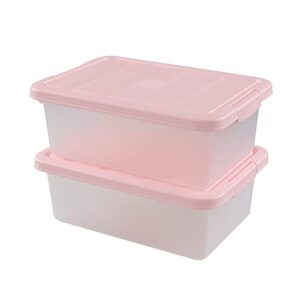 vcansay 14 quart plastic storage box, lidded storage bins, 2 packs