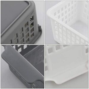 Vcansay Plastic Small Slim Rectangle Storage Baskets, 6 Packs