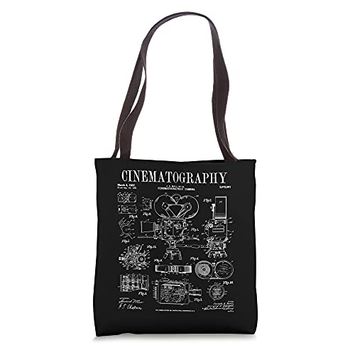 Cinematography Movie Film Camera Vintage Patent Print Tote Bag