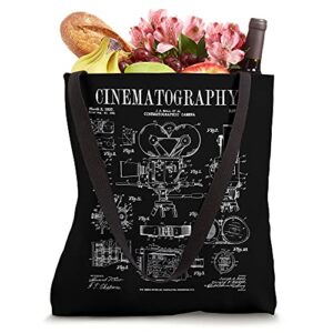 Cinematography Movie Film Camera Vintage Patent Print Tote Bag