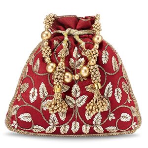 aheli indian potli bags for women evening bag clutch ethnic bride purse with drawstring