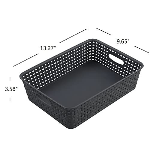 Vcansay Plastic Storage Basket Tray, 4 Packs