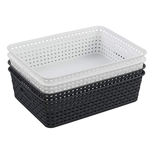 Vcansay Plastic Storage Basket Tray, 4 Packs