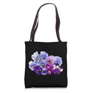 vintage pansies flowers gardening pansy lover tote bag