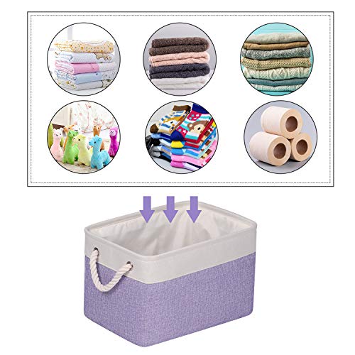 KEEGH Fabric storage baskets 15inch，3-Pack Collapsible Storage Bins with Drawstring Cover & Handles, closet storage organizer for Dog Toy Gift Nursery Storage (15x10.5x9.5inch)