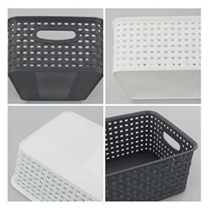 Vcansay 6-Pack Plastic Storage Basket, Small Weave Storage Basket