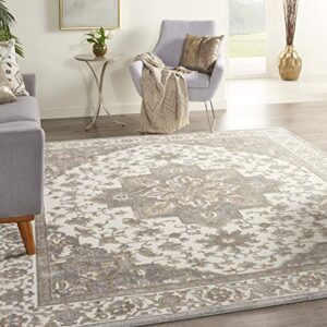 kathy ireland grand villa persian light grey 8′ x 10′ area -rug, easy -cleaning, non shedding, bed room, living room, dining room, kitchen (8×10)