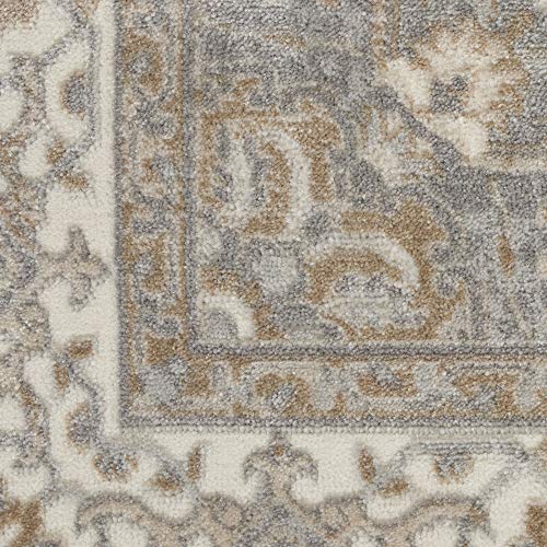 Kathy Ireland Grand Villa Persian Light Grey 8' x 10' Area -Rug, Easy -Cleaning, Non Shedding, Bed Room, Living Room, Dining Room, Kitchen (8x10)