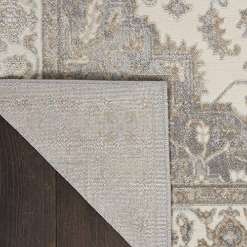 Kathy Ireland Grand Villa Persian Light Grey 8' x 10' Area -Rug, Easy -Cleaning, Non Shedding, Bed Room, Living Room, Dining Room, Kitchen (8x10)