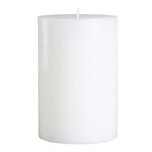4″ x 6″ white pillar candle unscented solid color hand made , dripless
