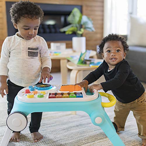 Baby Einstein Musical Mix ‘N Roll 4-in-1 Push Walker, Activity Center, Toddler Table and Floor -Toy for 6 Months+, Blue