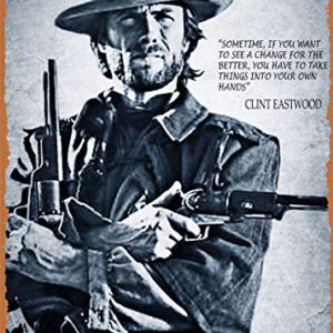 Unidwod Clint Eastwood Classic Cowboy 8 x 12 Inches - Vintage Metal Tin Sign for Home Bar Pub Garage Decor Gifts