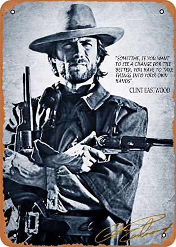 Unidwod Clint Eastwood Classic Cowboy 8 x 12 Inches - Vintage Metal Tin Sign for Home Bar Pub Garage Decor Gifts