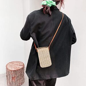 Summer Straw Beach Bag Tote Shoulder Bag Handwoven Purse Handbag for Women Girls Outdoor Casual Top Handle Cross Body Bag