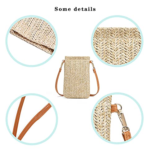 Summer Straw Beach Bag Tote Shoulder Bag Handwoven Purse Handbag for Women Girls Outdoor Casual Top Handle Cross Body Bag