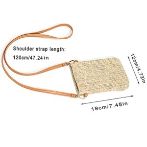 Summer Straw Beach Bag Tote Shoulder Bag Handwoven Purse Handbag for Women Girls Outdoor Casual Top Handle Cross Body Bag