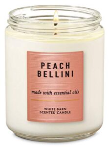 bath & body works peach belini single wick candle, 198 g / 7 oz