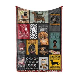 socira blankets and throws dachshund dog flannel fleece blankets for men women cozy warm fuzzy sofa blanket for couch office outdoors large bed blanket christmas new year birthday gifts 50″x40″