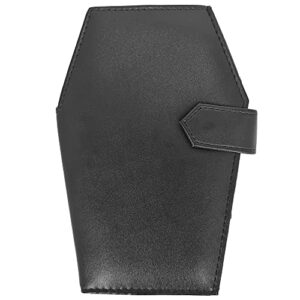 glenbarn coffin wallet – gothic wallet or coffin purse for men and women – black vegan witch wallet with snap