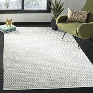 safavieh montauk collection 6′ square light green/ivory mtk608g handmade cotton living room dining bedroom area rug