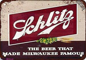 eletina twinkle metal tin signs vintage sign 8×12 inches 1947 schlitz beer look reproduction sign wall plaque retro club pub bar poster decor