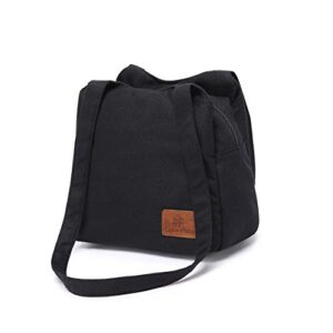 small mini shoulder bag hippie top zip cotton sling bag jacquard cloth handmade bags… (black)