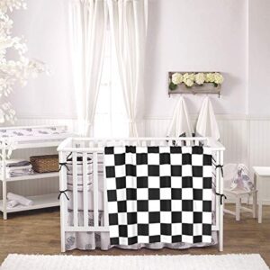 Race Waving Checkered Flag Baby Blanket Cute Custom Unisex Warm Super Soft and Comfortable Cotton Flannel Blanket one sizeBlack