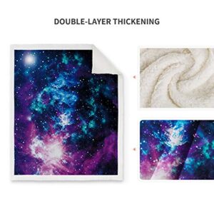 Jekeno Galaxy Space Blanket Sherpa Universe Blanket Smooth Soft Print Throw Blanket for Gift Women Girls 50"x60"