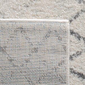 SAFAVIEH Madison Collection 5'1" x 7'6" Ivory/Charcoal MAD798D Moroccan Boho Distressed Non-Shedding Living Room Bedroom Area Rug